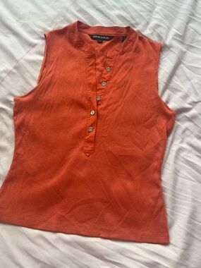Veronica beard orange knit button down tank 🧡🍊